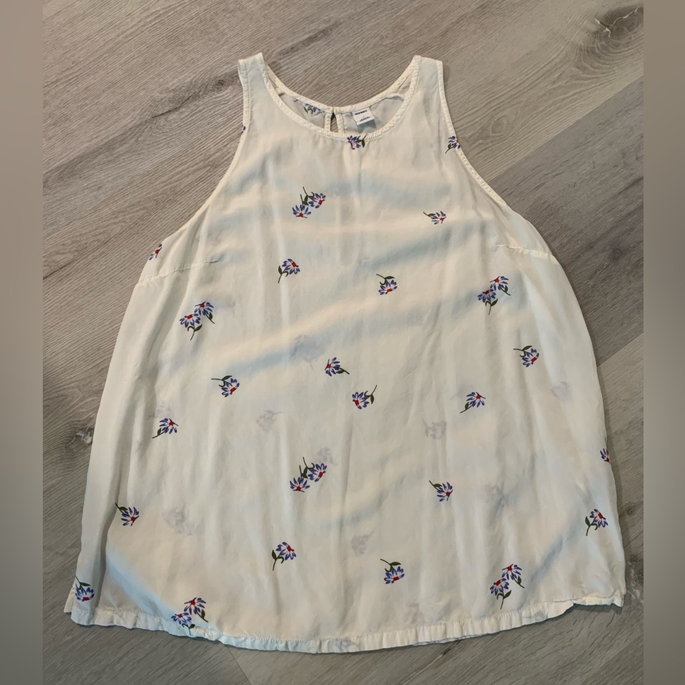 Old Navy Cream Floral Tank Top